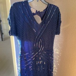 Vintage blue sequin dress